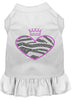 Pet Dress Rhinestone, Zebra Heart