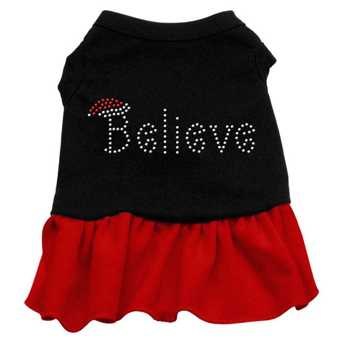 Christmas Pet Dress Rhinestone, Believe