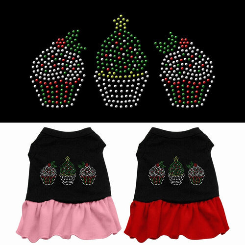 Christmas Pet Dress Rhinestone, Christmas Cupcakes