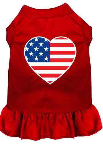 Pet Dress American Flag Heart
