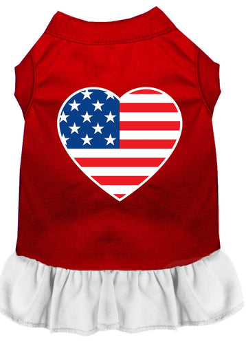 Pet Dress American Flag Heart