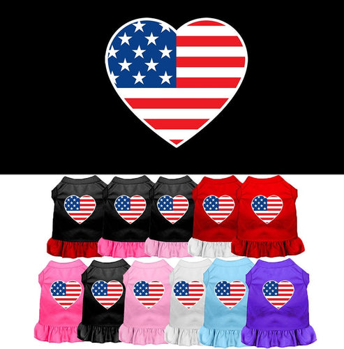 Pet Dress American Flag Heart