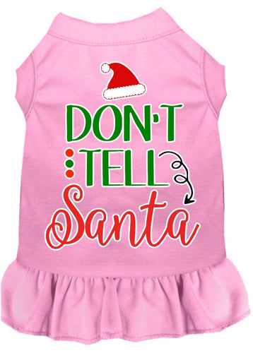 Christmas Pet Dress Screen Printed, Don't Tell Santa