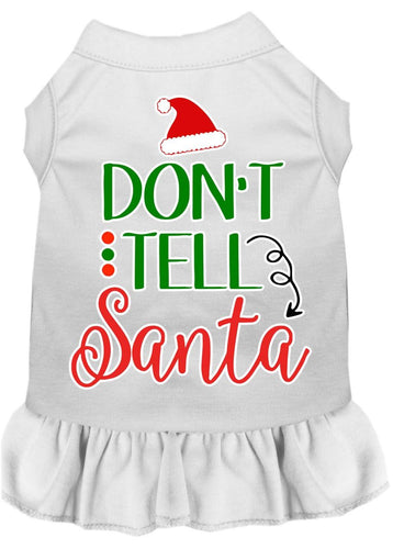 Christmas Pet Dress Screen Printed, Don't Tell Santa