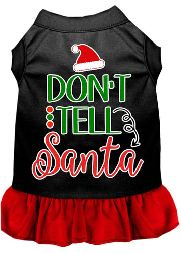 Christmas Pet Dress Screen Printed, Don't Tell Santa