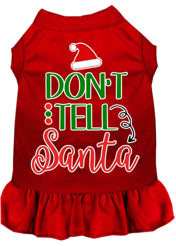 Christmas Pet Dress Screen Printed, Don't Tell Santa