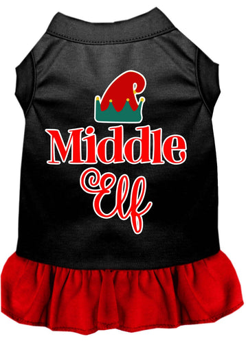 Christmas Pet Dress Screen Printed, Middle Elf