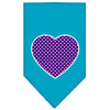Pet and Dog Bandana Screen Printed, Purple Swiss Dot Heart
