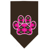 Pet and Dog Bandana Screen Printed,  Pink Argyle Paw