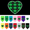 Pet and Dog Bandana Screen Printed, Green Argyle Heart