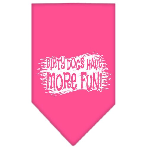 Pet and Dog Bandana Screen Printed, Dirty Dogs Have More Fun