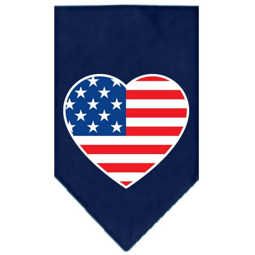 Pet and Dog Bandana Screen Printed, American Flag Heart