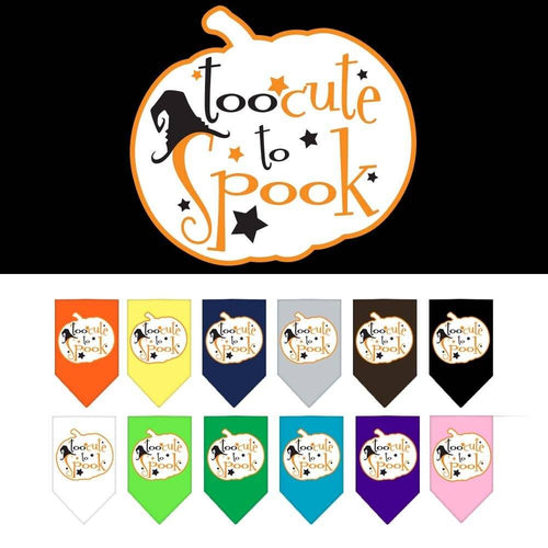 Halloween Pet and Dog Bandana Screen Printed, Too Cute To Spook