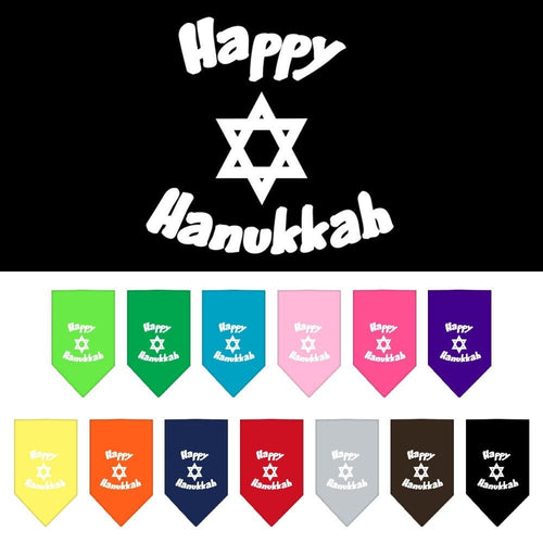 Pet and Dog Bandana Screen Printed, Happy Hanukkah