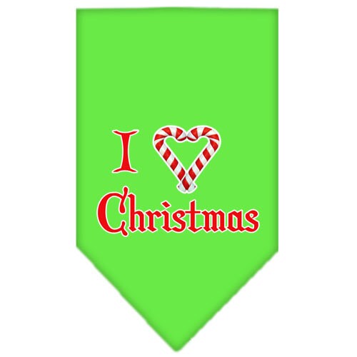 Christmas Pet and Dog Bandana Screen Printed, I Heart Christmas