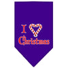 Christmas Pet and Dog Bandana Screen Printed, I Heart Christmas