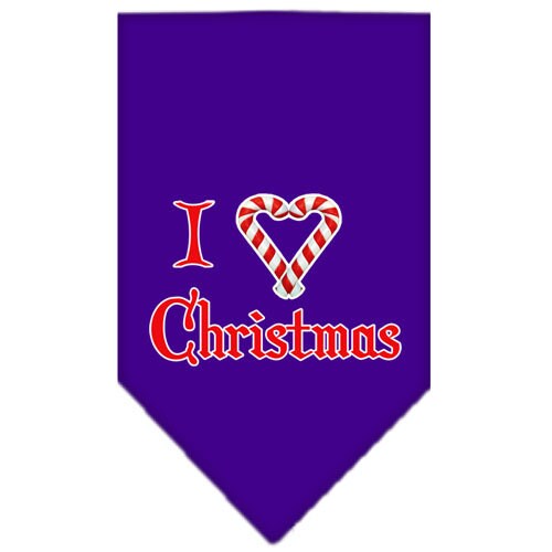 Christmas Pet and Dog Bandana Screen Printed, I Heart Christmas