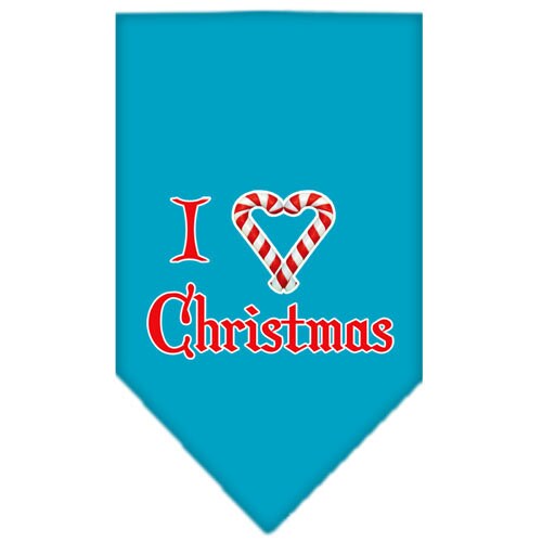 Christmas Pet and Dog Bandana Screen Printed, I Heart Christmas