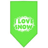 Christmas Pet and Dog Bandana Screen Printed, I Love Snow