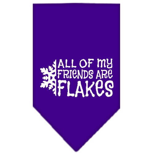Christmas Pet and Dog Bandana Screen Printed, All Of My Friends Are Flakes