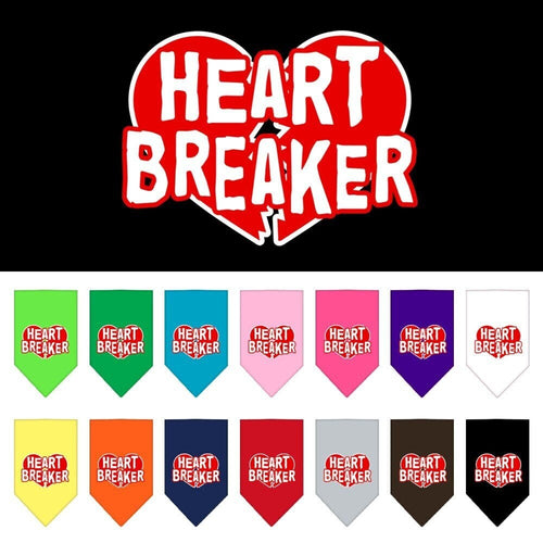 Pet and Dog Bandana Screen Printed, Heart Breaker