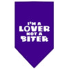 Pet and Dog Bandana Screen Printed,  I'm a Lover, Not A Biter