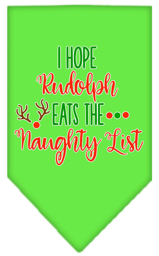 Christmas Pet and Dog Bandana Screen Printed, Hope Rudolph Eats The Naughty List