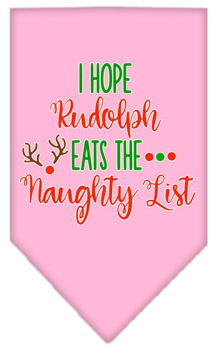 Christmas Pet and Dog Bandana Screen Printed, Hope Rudolph Eats The Naughty List