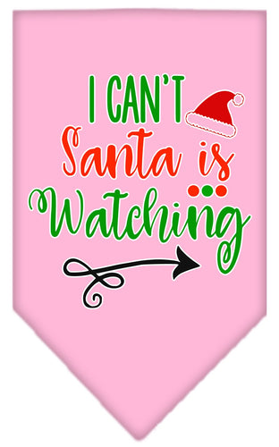 Christmas Pet and Dog Bandana Screen Printed, I Can't, Santa Is Watching