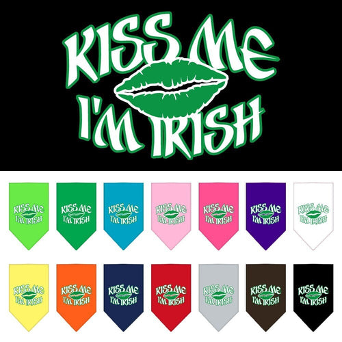 Pet and Dog Bandana Screen Printed, Kiss Me I'm Irish