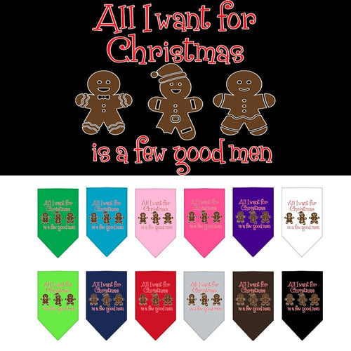 Christmas Pet and Dog Bandana Screen Printed, All I Want For Christmas Is A Few Good Men