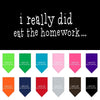 Pet and Dog Bandana Screen Printed, I Really Did Eat The Homework