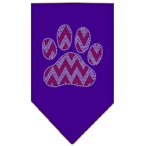 Christmas Pet and Dog Bandana Rhinestone, Candy Cane Chevron Paw