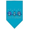 Christmas Pet and Dog Bandana Rhinestone, Let It Snow Penguins