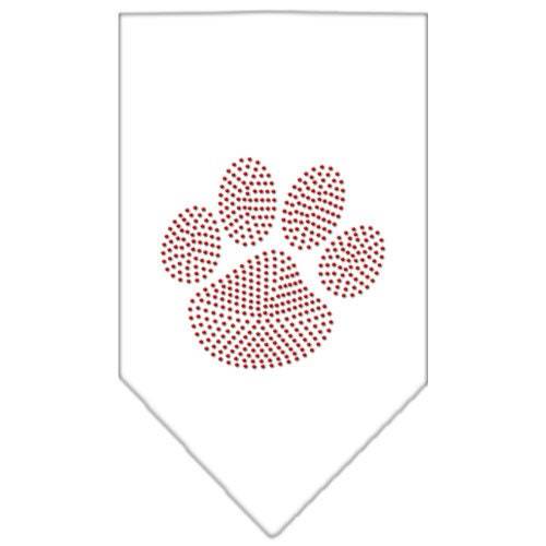 Pet and Dog Bandana Rhinestone, Paw Red