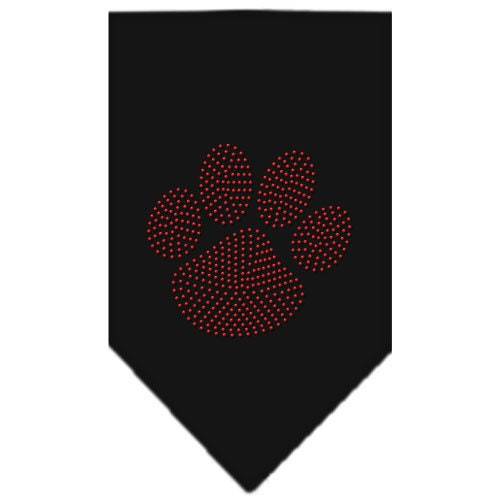 Pet and Dog Bandana Rhinestone, Paw Red