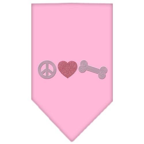 Pet and Dog Bandana Rhinestone, Peace Love Bone