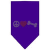 Pet and Dog Bandana Rhinestone, Peace Love Bone