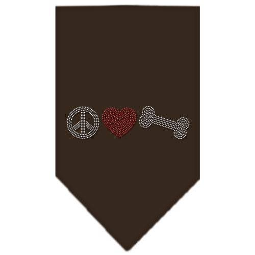 Pet and Dog Bandana Rhinestone, Peace Love Bone