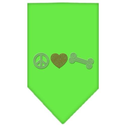 Pet and Dog Bandana Rhinestone, Peace Love Bone