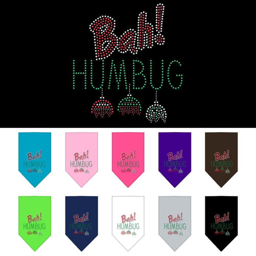 Christmas Pet and Dog Bandana Rhinestone, Bah Humbug