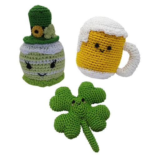 Knit Knacks Organic Cotton Pet, Dog & Cat Toy, St. Patrick's Day Group (Choose from 3 options!)
