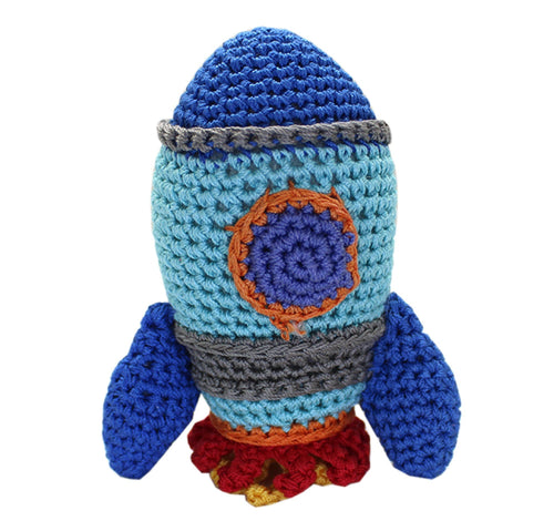 Knit Knacks Organic Cotton Pet, Dog & Cat Toy, Rocket Ship