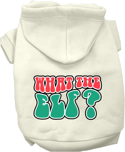 Christmas Pet Hoodie Screen Printed, What The Elf