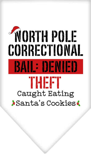 Christmas Pet and Dog Bandana Screen Printed, North Pole Correctional