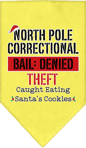 Christmas Pet and Dog Bandana Screen Printed, North Pole Correctional