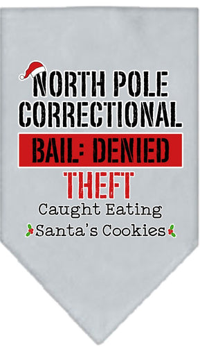 Christmas Pet and Dog Bandana Screen Printed, North Pole Correctional