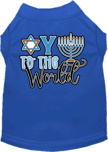 Hanukkah Pet Dog and Cat Shirt Screen Printed, Oy To The World