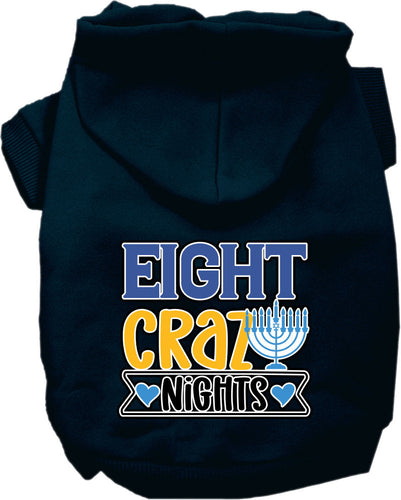 Hanukkah Pet, Dog and Cat Hoodie Screen Printed, Eight Crazy Nights