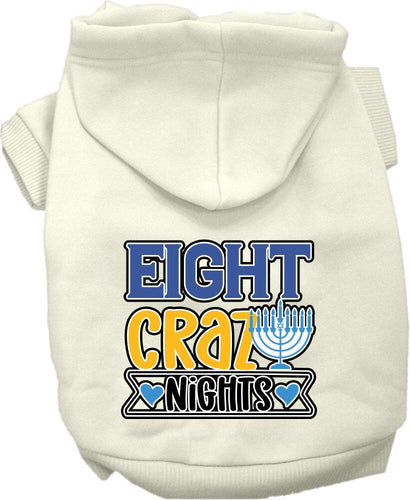 Hanukkah Pet, Dog and Cat Hoodie Screen Printed, Eight Crazy Nights